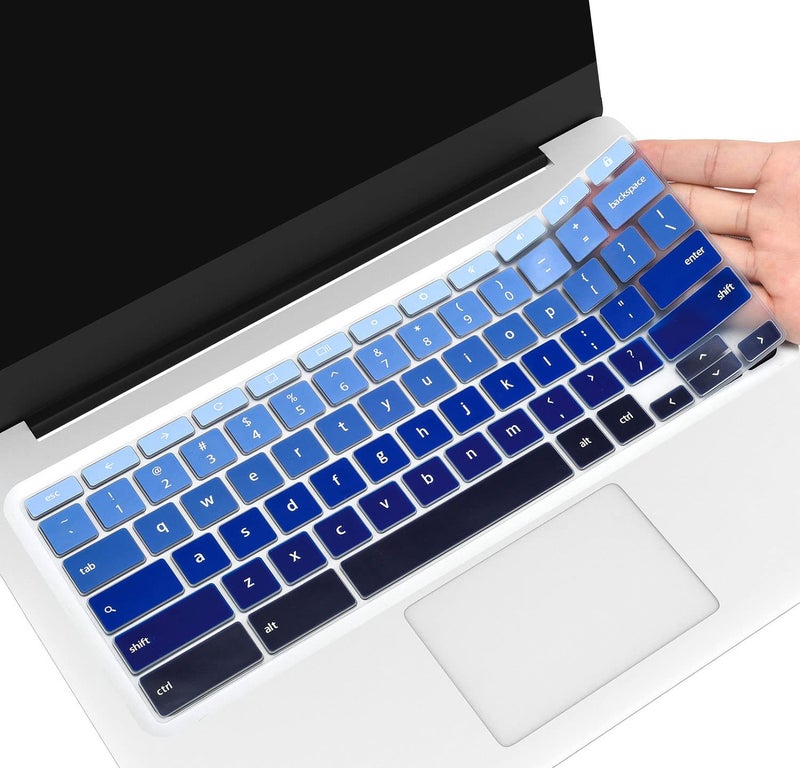 CaseBuy Keyboard Cover for Lenovo Chromebook Flex 3 11"/IdeaPad Flex 3 11.6"/Chromebook N20 N21 N22 N23 100e 300e 500e 11.6" /N42 N42-20 14 inch, Gradual Blue - Image 1